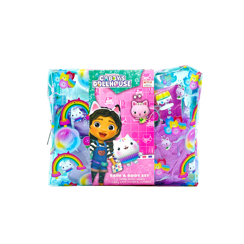 Gabbys Dollhouse Kids Fizzer/Loofa Bath & Body Set 6y+