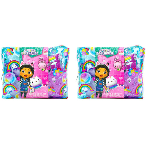 2PK Gabbys Dollhouse Kids Fizzer/Loofa Bath & Body Set 6y+