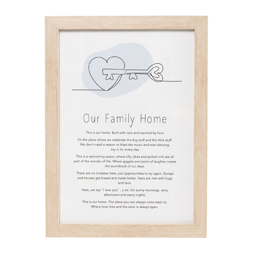 Splosh Gift Of Words Family Message Plaque 24x32.5cm