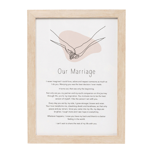 Splosh Gift Of Words Marriage Message Plaque 24x32.5cm