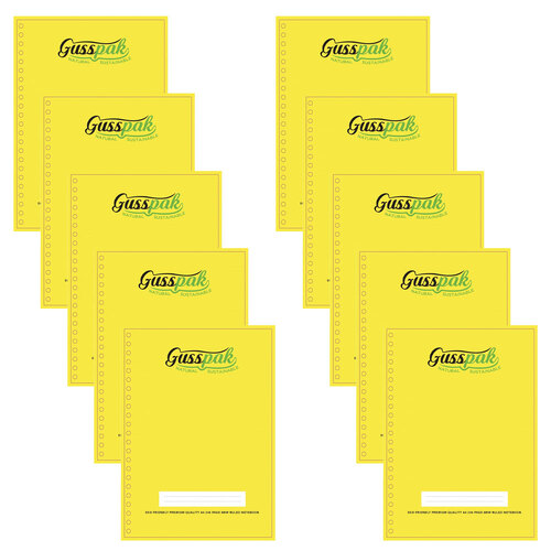 10PK Gusspak 240 Page A4 Spiral Bound Notebook Side Opening