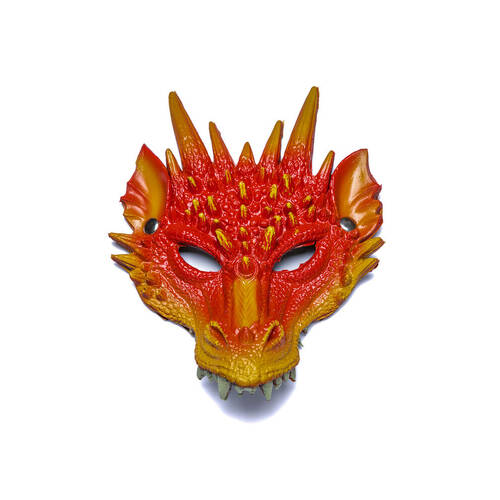 Great Pretenders Rubber Dragon Mask Kids/Children Costume Red 3y+