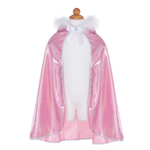 Great Pretenders Sz 4-6 Glitter Princess Hooded Cape Kids Pink 3y+