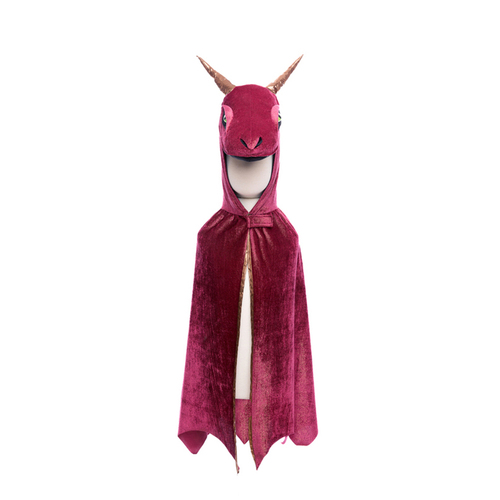 Great Pretenders Sz 5-6 Starry Night Hooded Dragon Cape Burgundy/Copper 4y+