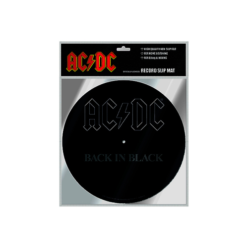 AC/DC Back In Black Turntable/Record Slip Mat Round Black 29cm