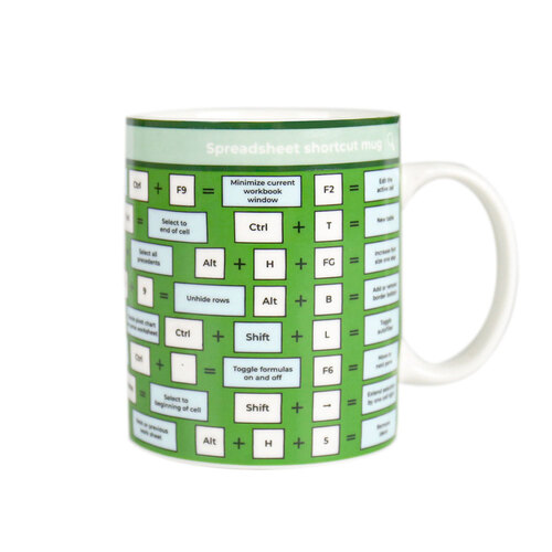 Gift Republic 375ml Excel Shortcut Mug w/ Handle - Green