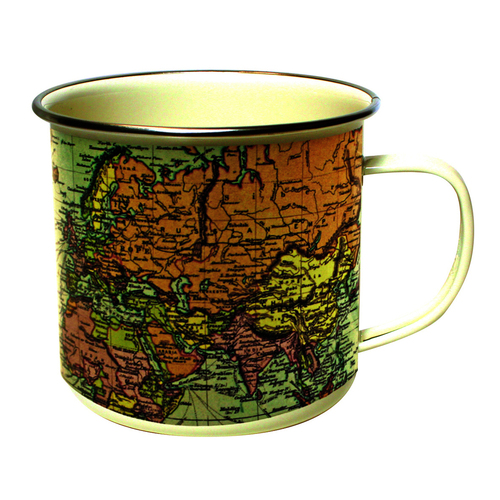 Gift Republic Man Of The World Enamel Mug w/ Handle