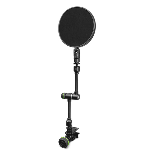 Gravity MAPOP1 Mesh Pop Filter w/ Steel Stand For Studio Mic Stand Black