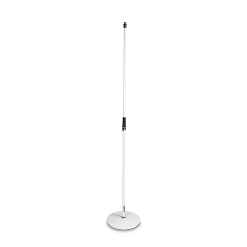 Gravity MS23W Straight 160cm Microphone Steel Stand w/ Round Base - White