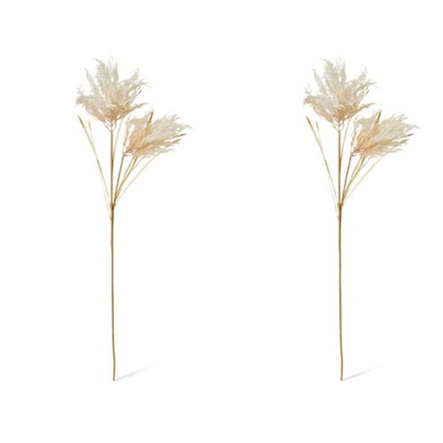 2PK E Style Artificial 120cm Pampas Field Grass Decor Spray - Cream