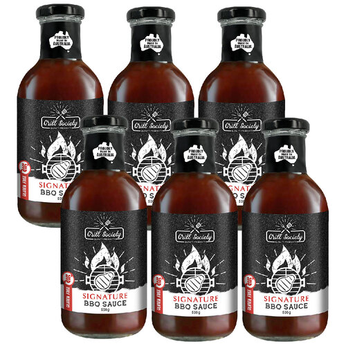 6PK Grill Society BBQ Signature Sauce Gluten Free Condiment 550g