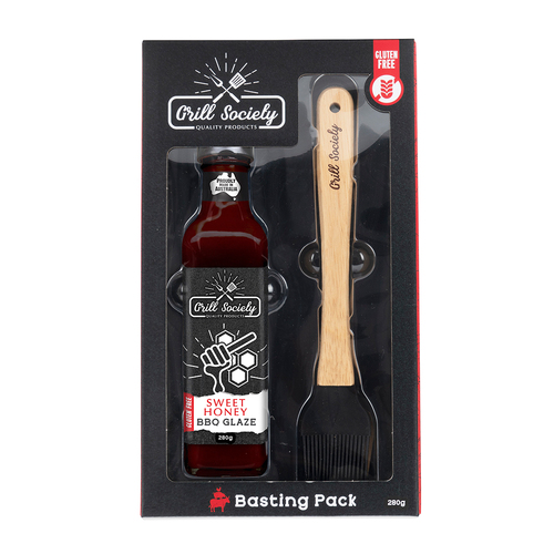 2pc Grill Society BBQ Basting Pack Sweet Honey & Barbeque Glaze 