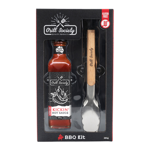 2pc Grill Society BBQ Tong Kit w/ Sauce