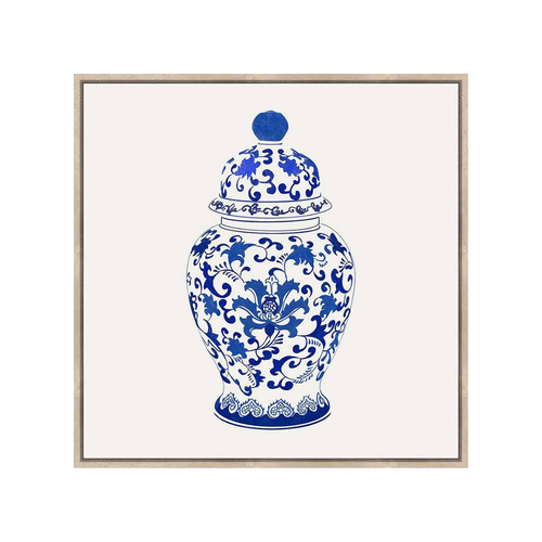 Rayell 60x60cm Floating Frame Wall Art - Chinoiserie Pot