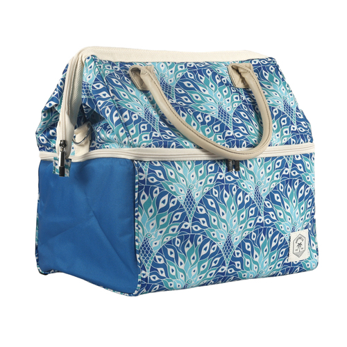 Good Vibes Prem Insulatd Picnic Coolr Bag Peacock Paradise 40x35x26cm