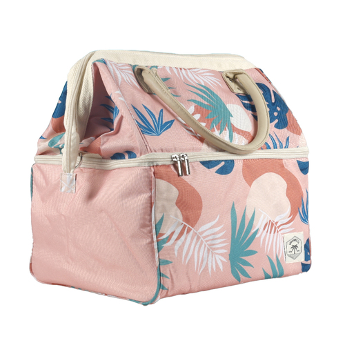 Good Vibes Premium  Insulated Picnic Cool Bag Blush Palm 40x35x26cm