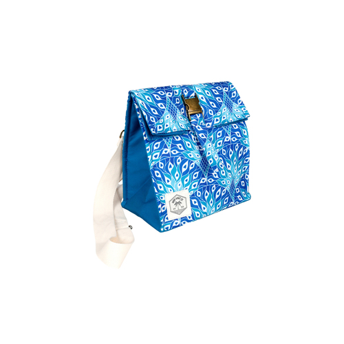 Good Vibes Insulated Lunch Bag Satchel Peacock Paradise 25x22x16cm