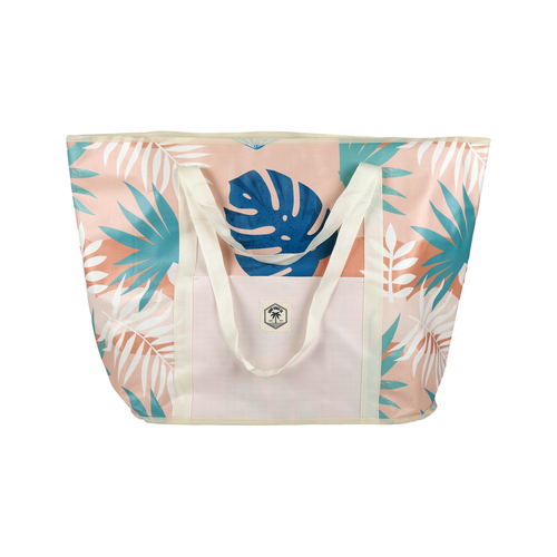 Good Vibes Jumbo Beach Bag Blush Palm Print 47x72x25cm