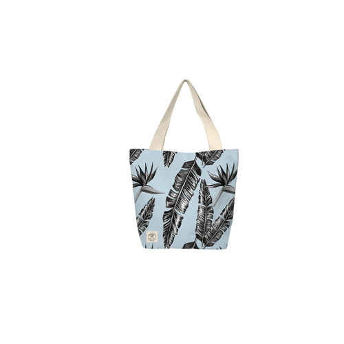 Good Vibes Beach Bag W Inner Pocket Zip Closr Sorrento Palm 50x42x15cm