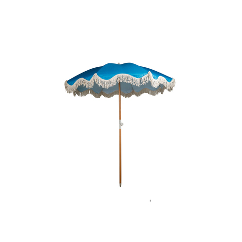 Good Vibes Luxe Beach Umbrella Uv50 W Tsl Wdn Pole Peacock Blue 200x200C