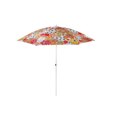 Good Vibes Beach Umbrella W Matchng Carry Bag Retro Summer 180x180cm