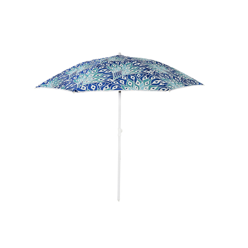 Good Vibes Beach Umbrella W Matchng Carry Bag Peacock Paradise 180x180cm