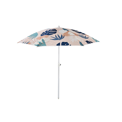 Good Vibes Beach Umbrella W Matchng Carry Bag Blush Palm 180x180cm