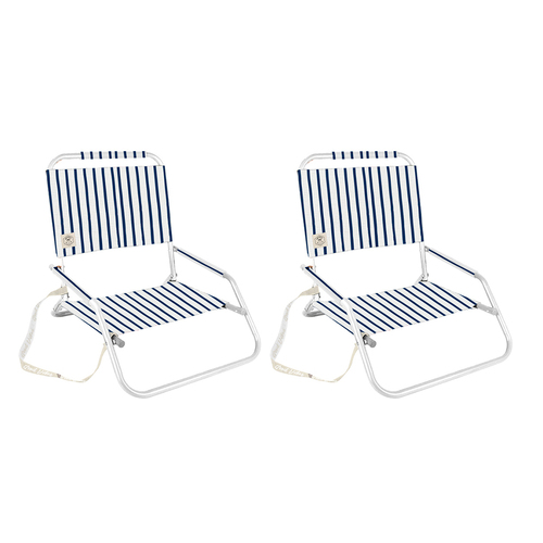 2PK Good Vibes Beach Chair Foldable W White Fram Mediterranean 60x58x50cm