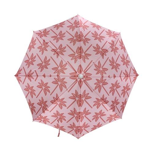 Good Vibes Coco Palms Printed 180cm Beach Umbrella - Blush Pink