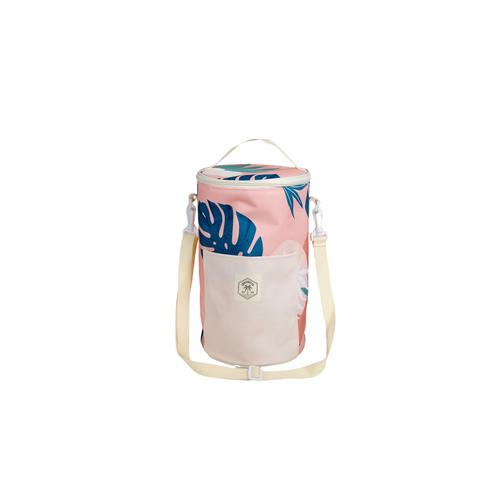 Good Vibes Barrel Cooler Bag Blush Palm Print 34x20cm