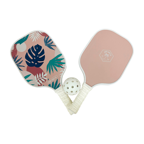 Good Vibes Pickle Ball Set Blush Palm 20x40x2.5cm Carbon Fibre