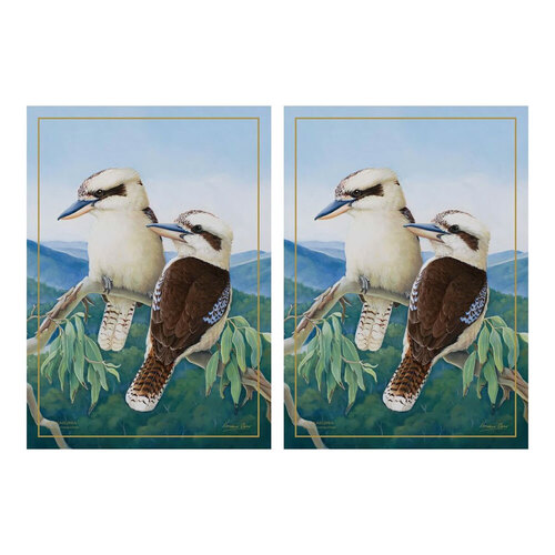 2PK Maxwell & Williams Birds Of Australia 50x70cm Tea Towel - Kookaburra