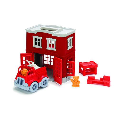 Green Toys Fire Station Playset Kids/Childrens Pretend Play Toy 2+