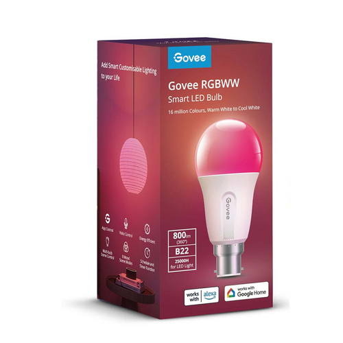 Govee RGBWW WiFi/Bluetooth Smart LED Light Bulb - E27