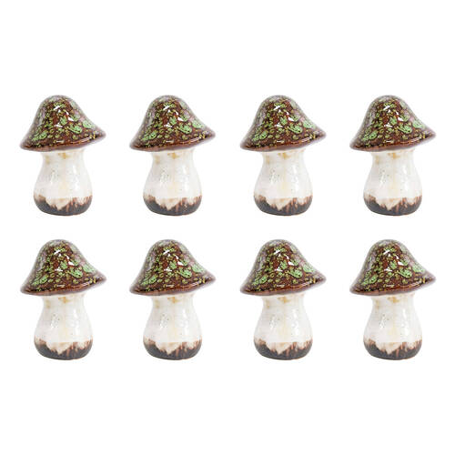 8PK LVD Porcelain Mushroom Squareuat Sculpture 11x8.1cm