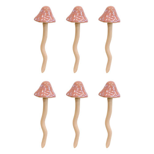 6PK LVD Porcelain Jiggle Mushroom Sculpture Small 15.5cm Blue