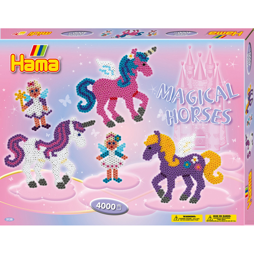 4000pc Hama Beads Magical Horses Large Gift Box Kids Building Toy 5y+