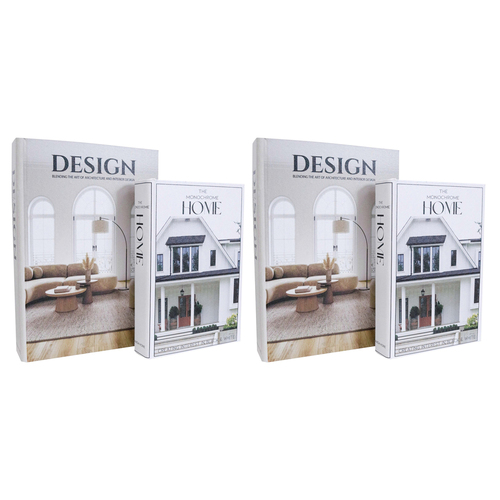 2x 2pc LVD Design Homes MDF Book Box Decor Set 24cm/29cm