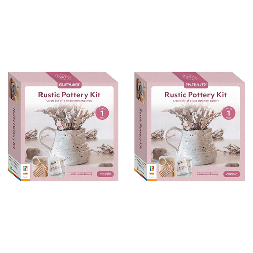 2PK Craft Maker Rustic Pottery Book Kit Adult/Teens Activity