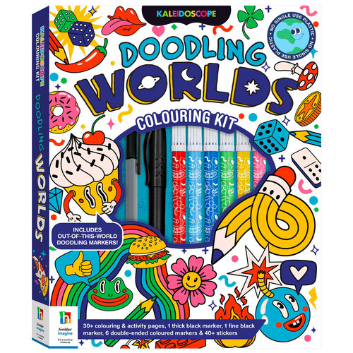 Kaleidoscope Colouring Doodling Worlds Kit Childrens Toy 8+