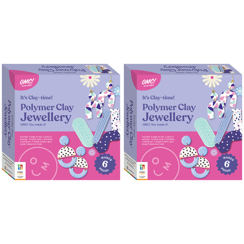 2PK OMC! Oh My Craft Polymer Clay Jewellery 22x22cm Teen Craft Kit 14y+