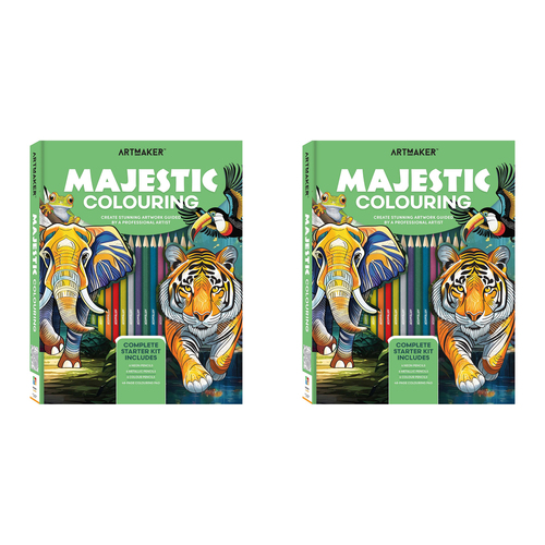 2PK Art Maker Stress Relief Creative Activity Majestic Colouring Kit