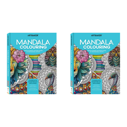 2PK Art Maker Stress Relief Creative Activity Mandala Colouring Kit