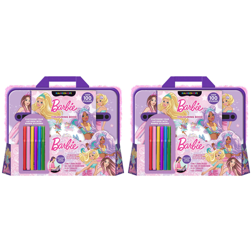 2PK Kaleidoscope Barbie Kids 26x33cm Activity Lap Desk 3y+