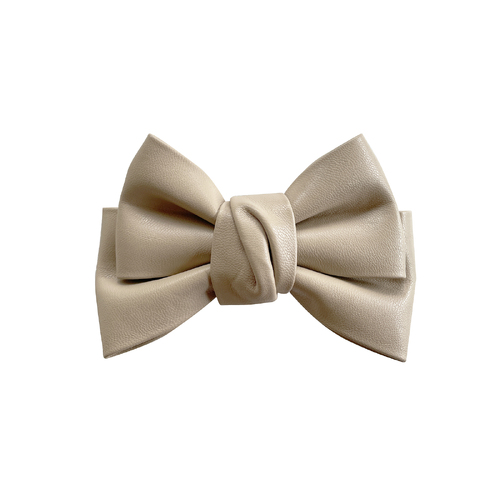 Culturesse Charlotte 1.4cm Bow Tie Hair Clip - Tan