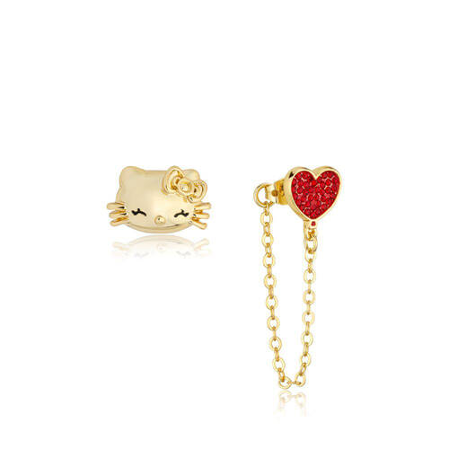 Couture Kingdom San Rio Kello Kitty Mismatch Stud Earrings - Gold