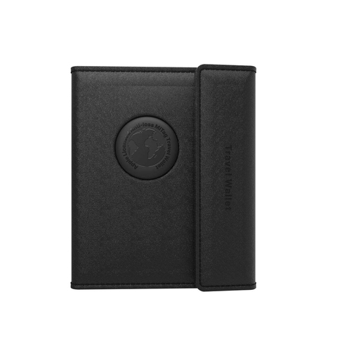 MiLi MiTag Leather Bluetooth Waterproof Travel Wallet - Black