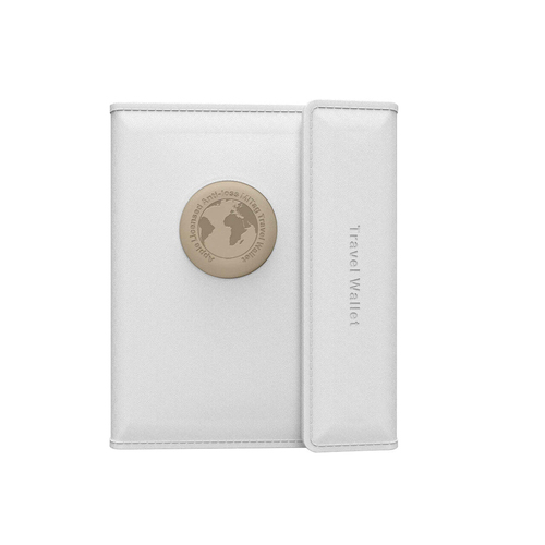 MiLi MiTag Leather Bluetooth Waterproof Travel Wallet - White