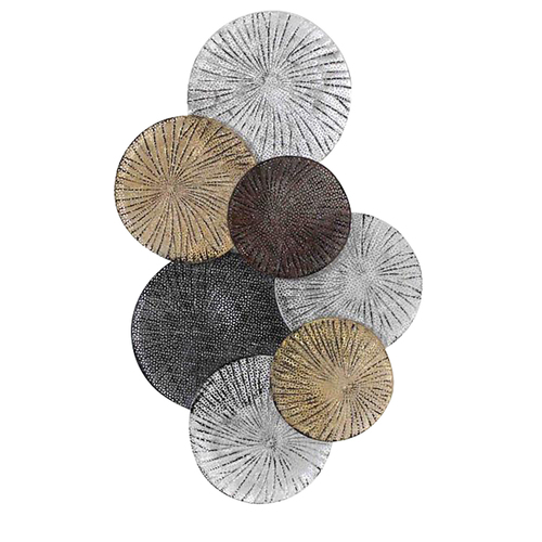 Darlin Mesh Overlay Circles Hanging Metal Wall Art 55x88cm