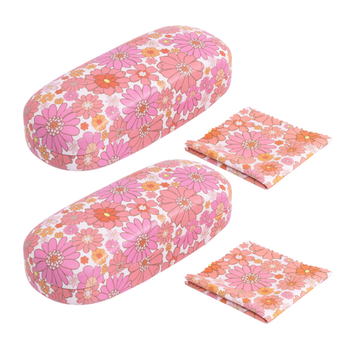 2PK Splosh Handbag Accessories Flowers 16cm Glasses Case w/ Cleaning Cloth